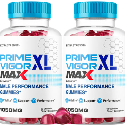 (2 Pack) Prime Vigor XL Max - PrimeVigor XL Max Gummies for Men - Maximum Strength, Prime Vigorxl Male Gummys, PrimeVigorMax Advanced Formula, PrimeVigorGummies Supplement, 120 Gummies for 2 Months