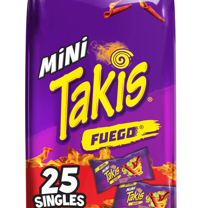 Takis Mini Rolled Tortilla Chips Multipack - Fuego, 25 Count / 1 oz