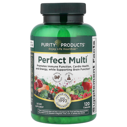 Purity Products Perfect Multi - Multivitamin Packed with Vitamins, Minerals and Phytonutrients - 60 Breakthrough Nutrients - Support for Healthy Immunity, Normal Energy Levels - 120 Capsules (1)
