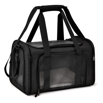 Henkelion Cat Carriers Dog Carrier Pet Carrier for Small / Medium Cats Dogs Puppies (Up To 15lbs), TSA Airline Approved Small Dog Carrier Soft Sided, Collapsible Waterproof Travel Puppy Carrier -Black