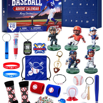 Baseball Advent Calendar 2026, 24pcs Sports Toys Gift Set for Kid