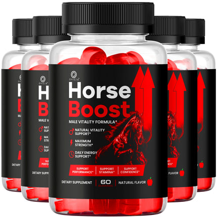 (5 Pack) Horse Boost Gummies - Official HorseBoost Gummys Advanced Premium Formula Support Maximum Strength, All Natural Ingredients Vitamins for Overall Health & Wellness, 300 Gummies for 5 Months