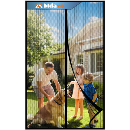 Magnetic Screen Door, Keep Bugs Out, Pet & Kid Friendly，Works with Front Doors, Sliding Doors,Fit Door Size 34 x 78 Inches ‎Black