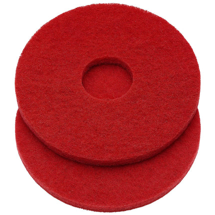 Teenyyou 2 Pcs 12" Red Scrubbing Pads Commercial Cleaning Orbiter Pads-Maintenance Non Woven for Floor Buffer Machine