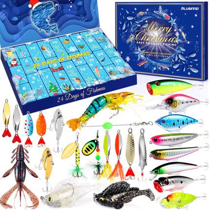 PLUSINNO Fishing Advent Calendar 2026 Adult, 24 Day Fishing Lures Gift