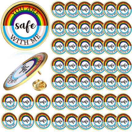 Junkin You Are Safe with Me Enamel Pins Rainbow Lapel Pride Pins Lgbtq Supports Badge Pride Accessories Cute Brooch(200 Pcs)