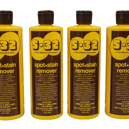 S-32 Spot Stain Remover, Safely Removes Stubborn Spots and Stains, Commercial Use, Household Needs, 15.2 Ounces, 4 Pack