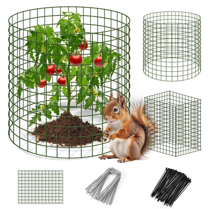 Warmfarm DIY Metal Plant Protectors from Deer, Garden Fencing Animal Barrier Size 11.8 * 15.7 inches, Mesh Plant Cage Chicken Wire Cloche for Plants with Stakes and Nylon Cables