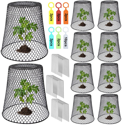Dukelai 10 Pcs 9.13"×9.13" Chicken Wire Cloche Plant Covers Garden Netting Metal Heavy Duty Plant Protectors from Animals for Keeping Bunnies Chicken Squirrels Birds Other Out