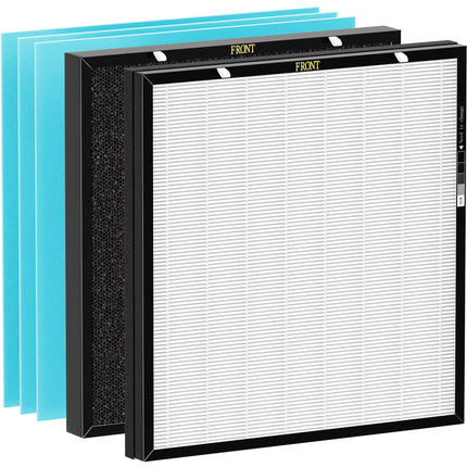 Hfunmo RFM80 True HEPA Replacement Filter for Oransi Max OVHM80, H13 Ture HEPA Filter, High-Efficiency Activated Carbon Filter and 3 Extra Pre-Filters