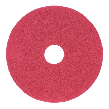 Boardwalk Buffing Floor Pads, 16" Diameter, Red, 5/Carton