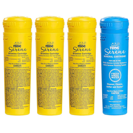 FROG Serene Replacement Mineral and Bromine Cartridge Kit for use with Hot Tub FROG Serene Floating Sanitizing System - Prefilled for Quick & Easy Hot Tub Maintenance - 3 Month Bundle
