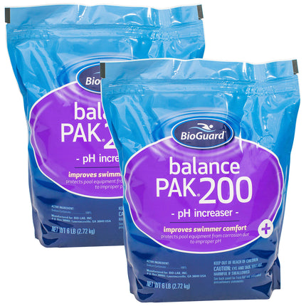 BioGuard Balance Pak 200, 6 lb, Pack of 2, pH Increaser for Pool Maintenance, Protects Pool Equipment from Corrossion, Improves Swimmer Comfort