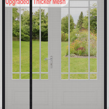 Reversible Left Right Side Opening Wide Magnetic Screen Door for Sliding & French Doors,Heavy Duty Thicker Reinforced Mesh Bug Door Screen Magnetic Closure,Screen 74" x 81",Fits Door to 72"x80"