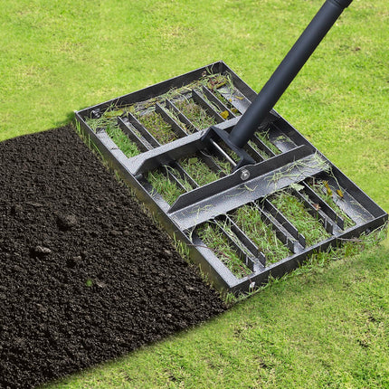 Lawn Leveling rake 17"x9.4" Levelawn Tool with 70.5" Adjustable Long Handle Heavy Duty Landscape Leveling Rake Lawn Leveler Yard Tool for Backyard, Golf Course, Garden, Pasture, Farm