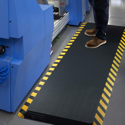 FEATOL Anti Fatigue Mat Industrial, Ergonomic Standing Floor Mat for Work for Stand -Safety Support for Leg & Back Pain(Yellow Border, 20" x 59", 2PC)