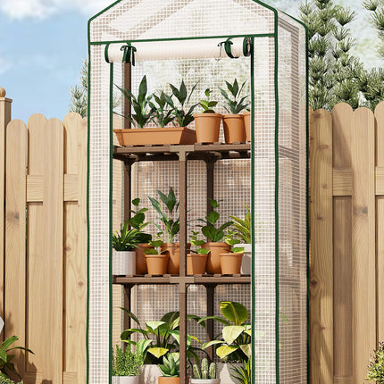 Bamworld Greenhouse 3-Tier Stand with PE Cover for Seedling Gifts for Women