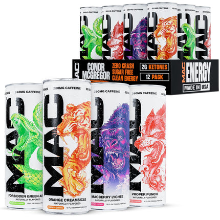 MAC Energy by Conor McGregor 4-in-1 Variety Pack Sugar Free Energy Drink