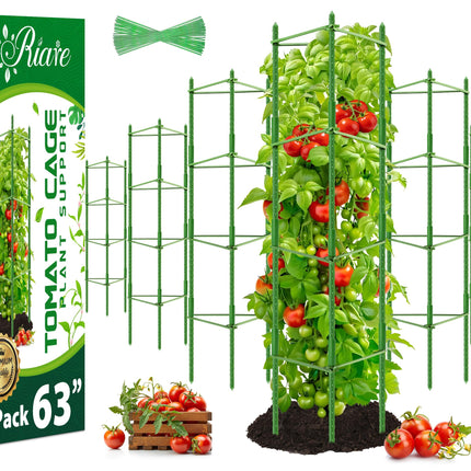 Riare 6 Pack 5.2 FT Tomato Cages for Garden, Heavy Duty Tomato Trellis