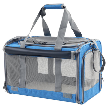 Adkyop Large Cat Carriers Dog Soft Sided Carriers Cat Soft Sided Carriers Airline Approved Kitten Carrier Reptile Carrier Squirrel Carrier Guinea Pig Carrier(Large_Blue)
