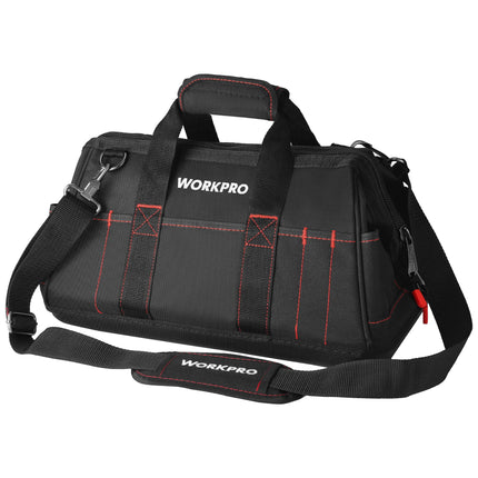WORKPRO 16-inch Close Top Wide Mouth Tool Storage Bag with Water Proof Rubber Base, W081022A, 16"