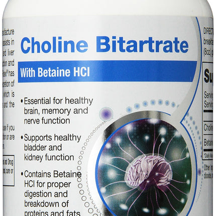Roex Vitamins | Choline Bitartrate | Improved Brain Activity | Cellular Function | Nutritional-Supplement | 120 Count