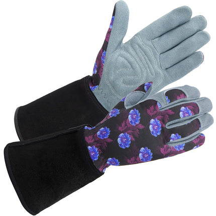 SKYDEER Women's Gardening Gloves - Genuine Deerskin Suede, Ultra-Soft Padded, Comfort Fit for Outdoor Work (SD6613LL/M)