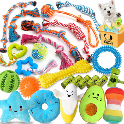 Zeaxuie 25 Pack Luxury Dog Chew Toys, Puppy Toys for Teething Small Dogs