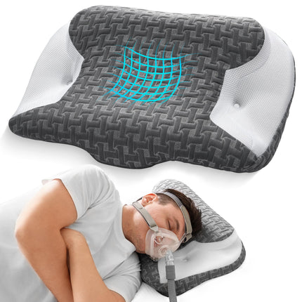 Joynox Sleep Apnea Pillow for Cpap Users, Ergonomic Adjustable Memory Foam Cpap Pillows for Side and Back Sleepers, Reducing Air Leaks and Mask Pressure