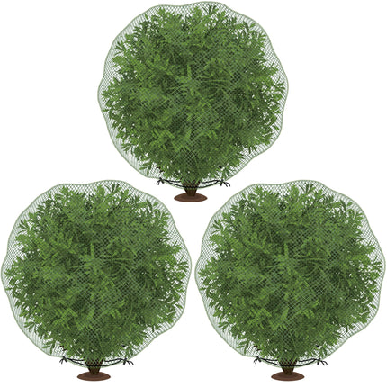 codree 3 Pcs Deer Netting for Shrubs- 7.8 x 7.8 Ft Deer Plant Netting Cover- Reusable Garden Plants Mesh Netting to Protect Undershrub Plant from Deer, Birds and Other Animals