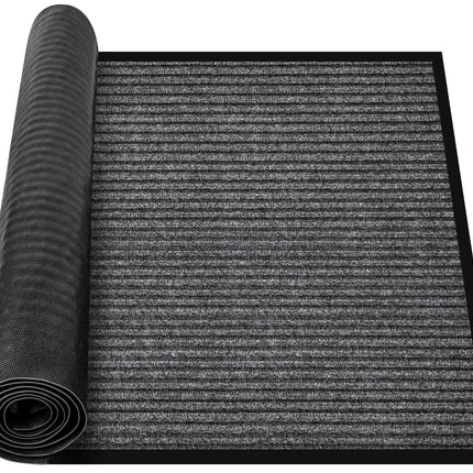 MYFAMIREA Commercial Floor Mat 3' x 5' Extra Large Front Door Industrial Rug Heavy Duty Brush Step Entrance Mat Weather Utility Rug with Non Slip Rubber Backing Low Profile for Entryway, Charcoal Grey
