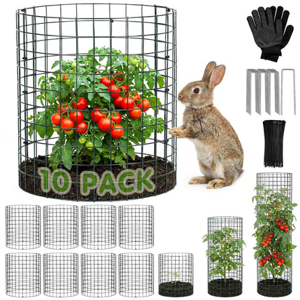10 Pack Round Plant Protector from Animals – 30pcs 12" × 12" Metal Wire Mesh Garden Plant Cages Wire Plant Covers Pre-Bent Metal Mesh for Seedling Raised Bed Garden Protection for Vegetables Flower