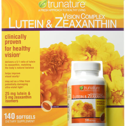 Trunature Vision Softgels Complex Lutein and Zeaxanthin Supplement, 140 Count