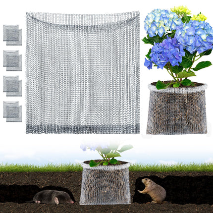 Aulock 5 Gallon Plant Root Protector for Gopher Voles Moles, 6 Pack Stainless Steel Guard Baskets Cages