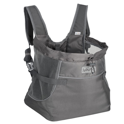 Outward Hound PupPak Dog Front Carrier, Medium, Grey – Hands-Free Hiking & Camping Pet Backpack for Small Pets up to 20 lbs, Padded Straps, Breathable Mesh, Water-Resistant, Safety Clip
