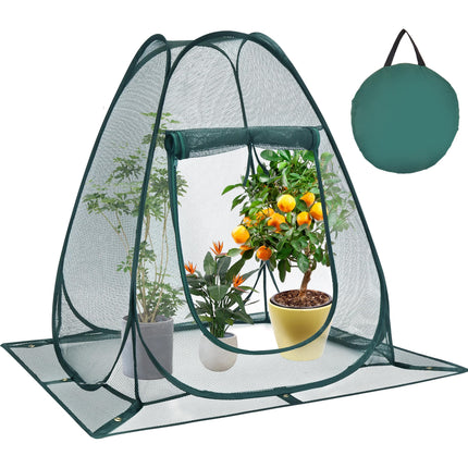 Homiton Pop up Garden Netting Cover Plant Guard Cover with 8 Stakes Bird Plant Tent Protector for Vegetables Fruits Flowers (1, 36 * 36 * 39 inch)