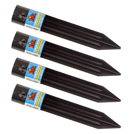TIKI Metal Torch Stakes 4-Pack, Durable & Weather-Resistant Torch Holders for Bamboo & Metal Poles, Easy-to-Install Outdoor Torch Accessories for Patio, Lawn & Garden, 10.75-Inch Black