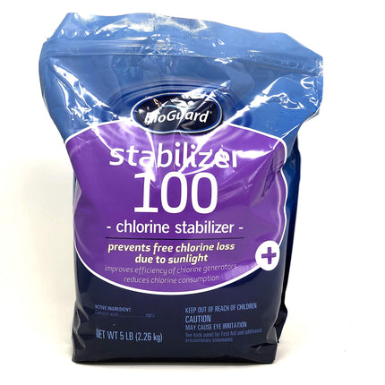 BioGuard Stabilizer 100, 5 lb, Chlorine Stablizer, Prevents Sunlight-Induced Chlorine Loss