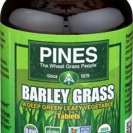 PINES Organic Barley Grass, 500 mg, 250 Count Tablets