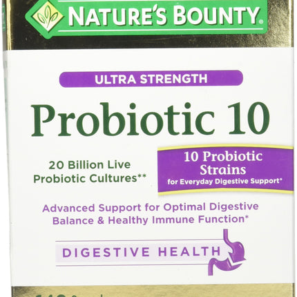 Nature's Bounty Ultra Strength Probiotic 10, 140 Capsules