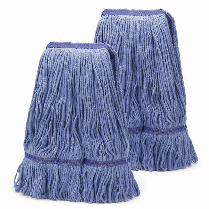 2 Pack Heavy Mop Replace Head，mop Head Replacement,Commercial mop Heads,Reusable Mop Head Refills-Replacement Mop Heads SuitableWet Industrial Blue Cotton Looped End String Head Refill (Blue)