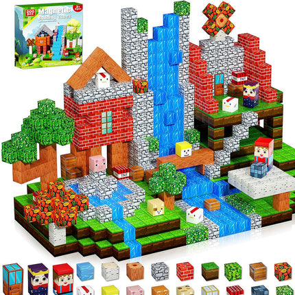 200PCS Magnetic Blocks, Magnetic Building Cube Toys for Kids, STEM Montessori Stacking, Sensory Education Toys for Toddlers Building World Set, Christmas Birthday Gifts for Kids Age 3 4 5 6 7 8 9 10
