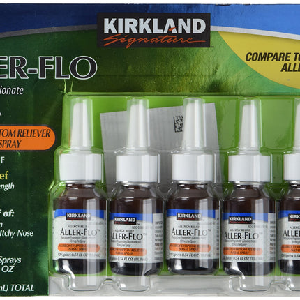 Kirkland Signature Kirkland Aller-Flo Fluticasone Propionate (Glucorticoid), 0.54 Fl Oz (Pack of 5)