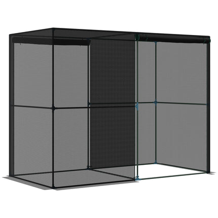 Outsunny 8' x 4' x 6' Crop Cage with Zippered Doors Vegetable Garden, Black
