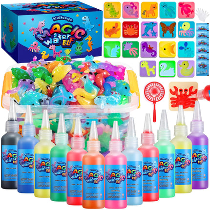 Kidisego Magic Water Elf Toy Kit, 12 Colors 18 Molds 6 Pack Powder