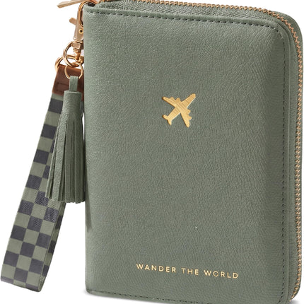 Beautiful Passport Holder And Travel Wallet with Wristlet Strap