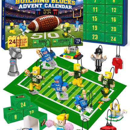 Football Advent Calendar 2026, 24 Days Building Blocks for Kids