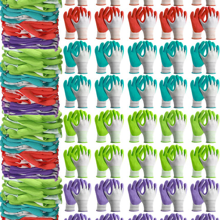 Irenare 24 Pairs Gardening Gloves Bulk for Women Ladies Breathable Rubber Coated Garden Glove for Yard Outdoor Work with Grip