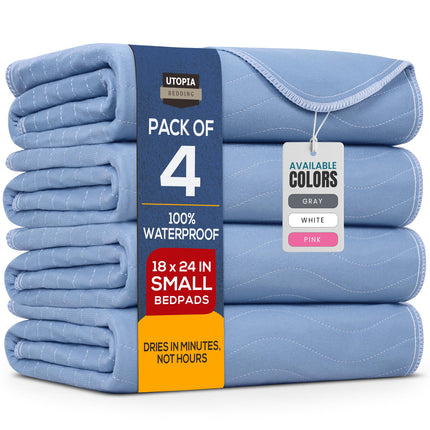 Utopia Bedding Waterproof Incontinence Bed Pads 34 x 52 Inches (Pack of 20, Gray), Washable and Reusable Underpads for Adults, Elderly and Pets, Absorbent Protective Pads