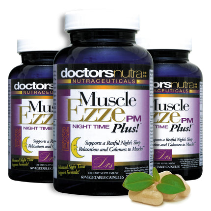 Doctors Nutra Nutraceuticals Muscle Ezze PM Plus Night Time Capsules - Pack of 3 with Melatonin, Valerian, Chamomile, Lemon Balm